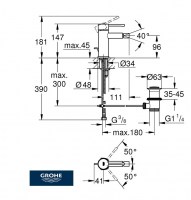 MEDIDAS MONOMANDO BIDE ESSENCE GROHE